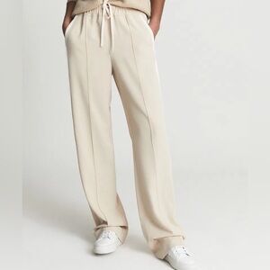 NWT REISS frazer side stripe trousers in natural UK 8 / US 4